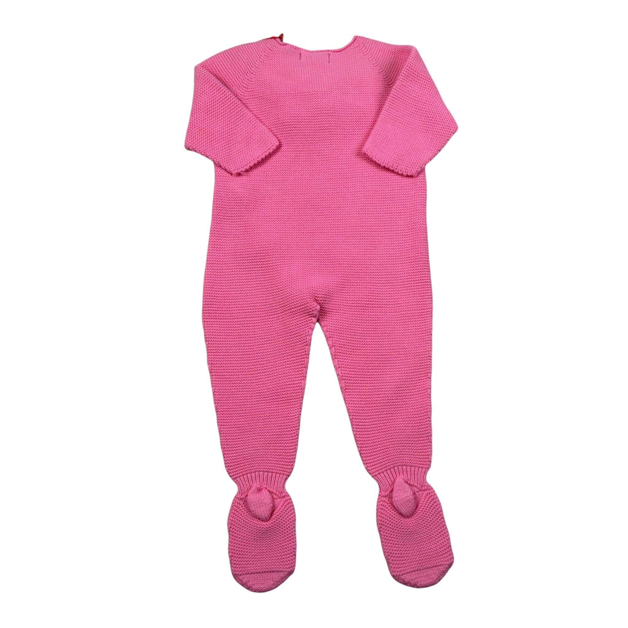 Cnd Tutina Tinta Unita con Fiocco per Neonata 55933010 FUXIA CND 