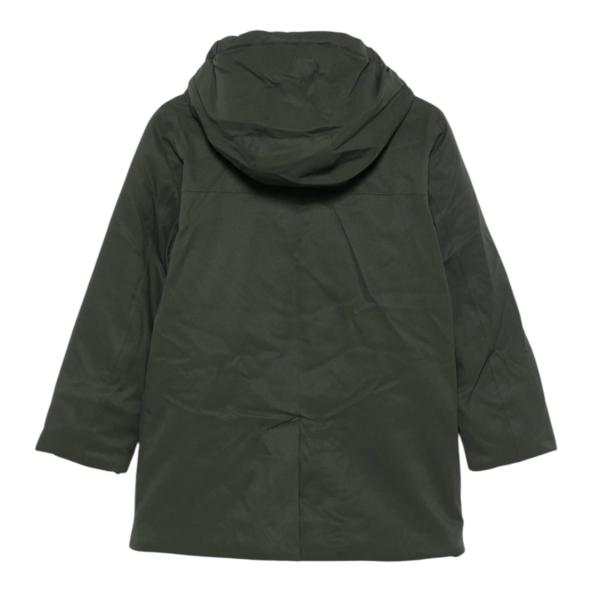 K-WAY giubbino tinta unita modello lungo con cappuccio Verde per Bambino K1128HW VERDE K-WAY 