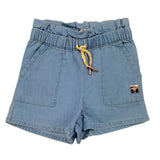 Carre'Ment Beau Short In Denim Tinta Unita Azzurro Per Neonato