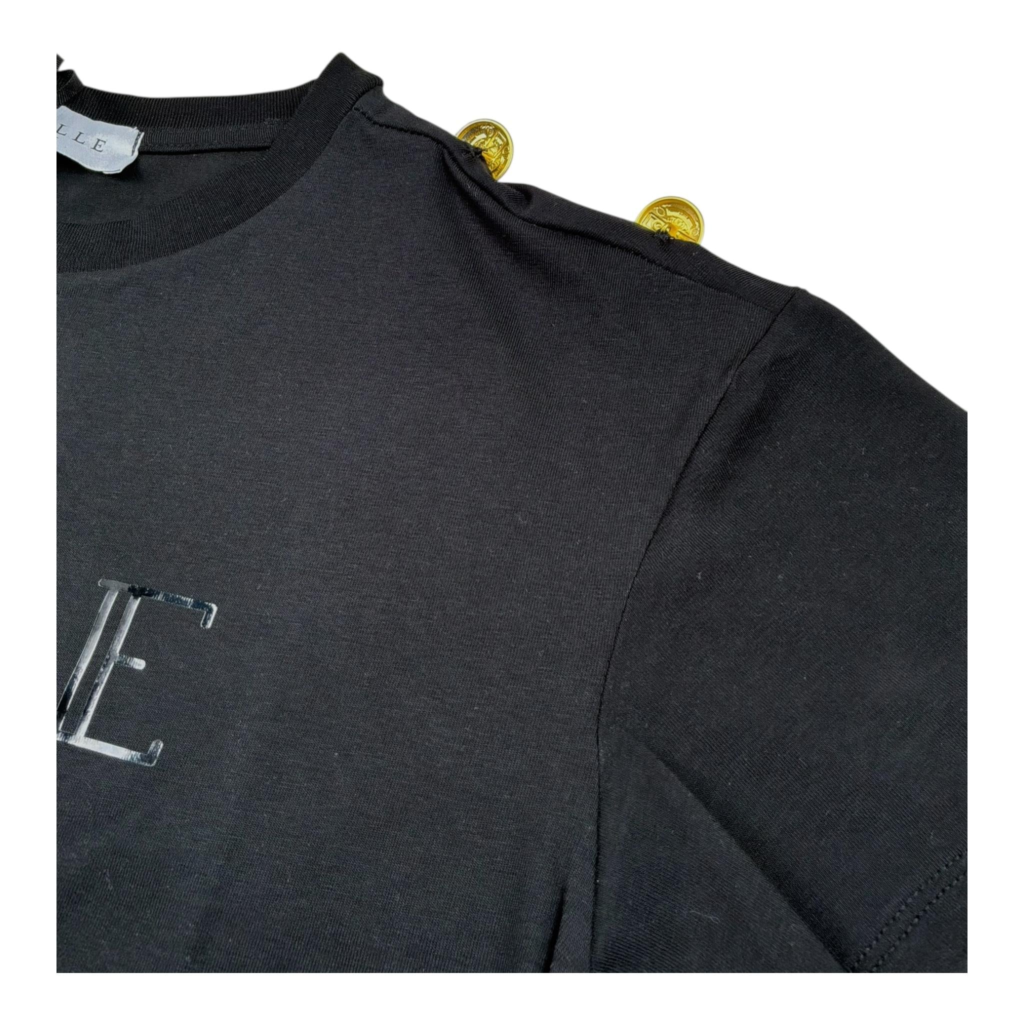 Gaelle T-Shirt Girocollo Tinta Unita con Stampa Logo per Bambina 2746MY00097 NERO GAELLE 