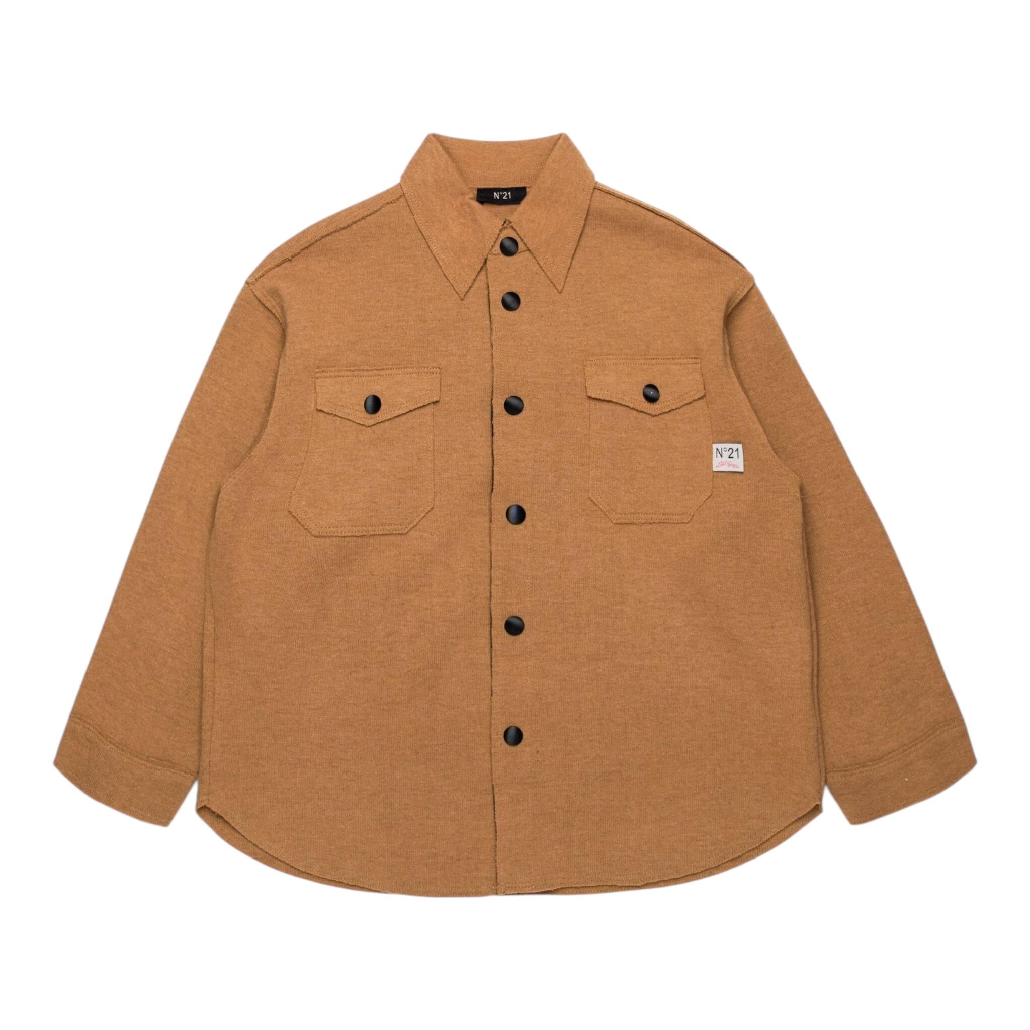 N°21 camicia tinta unita con bottoni Cammello per Bambino N21A02X CAMMELLO N°21 