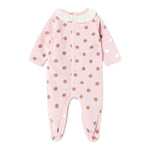 MAYORAL tutina tinta unita con fantasia a pois in ciniglia Rosa per Neonata 2737 ROSA MAYORAL 