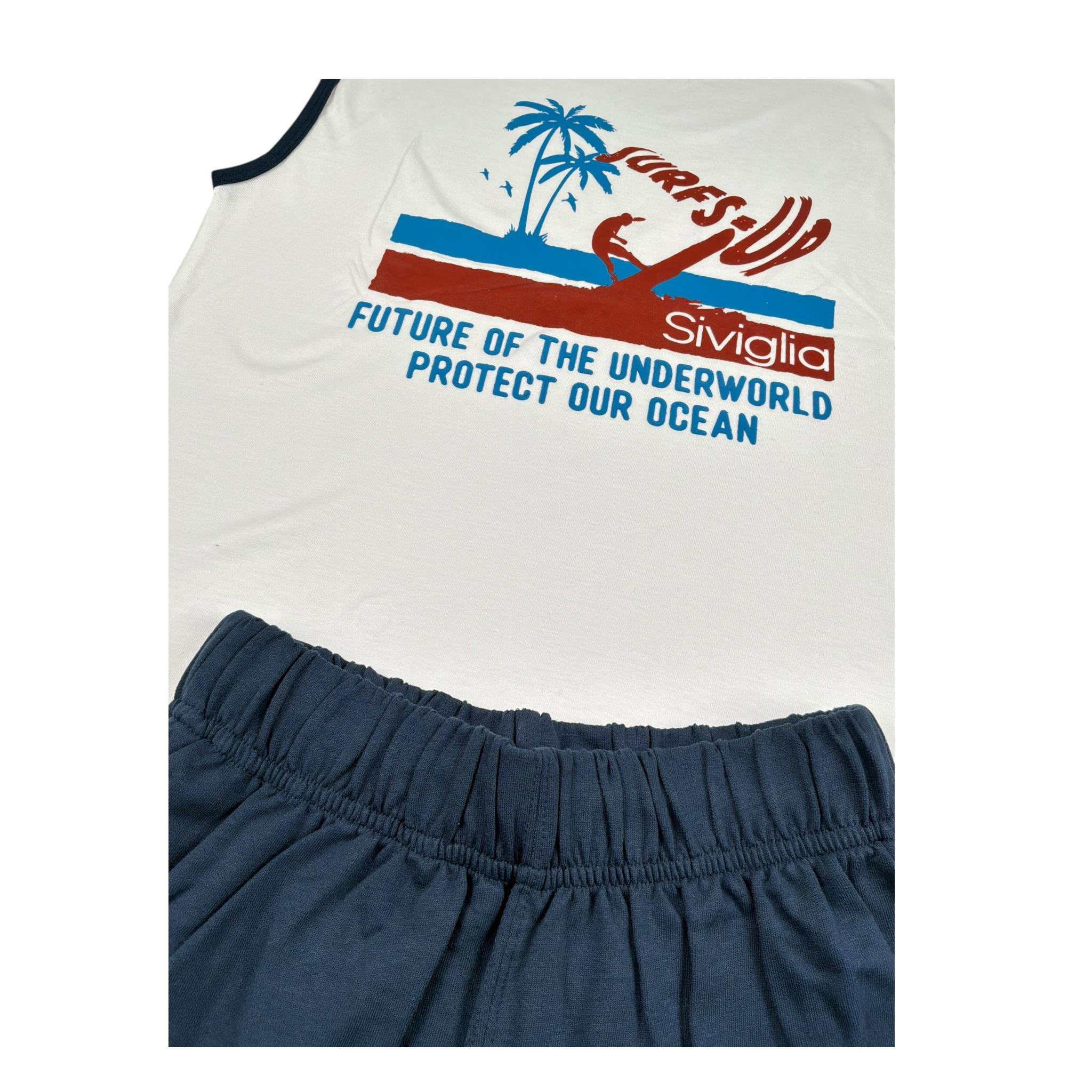 Siviglia Completo 2 Pezzi Canotta-Bermuda Bicolore per Bambino SVJCM17262 BIANCO/BLU SIVIGLIA 