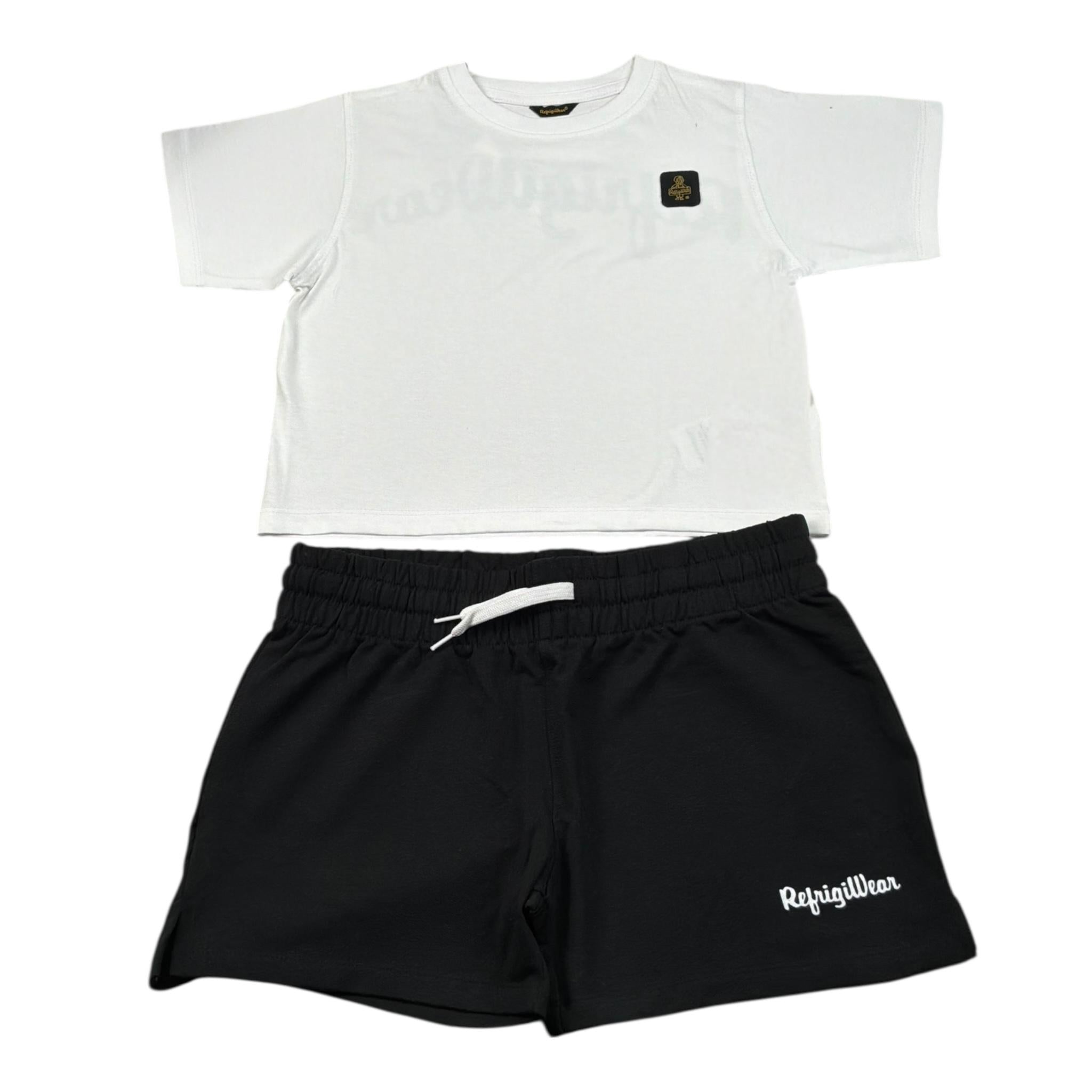 Refrigiwear Completo 2 Pezzi Bicolore T-Shirt-Bermuda per Bambina RG1470W25 BIANCO/NERO REFRIGIWEAR 