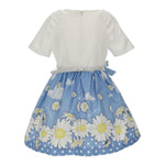 Monnalisa Abito Bicolore con Fantasia Margherite per Neonata 119900 BIANCO MONNALISA 