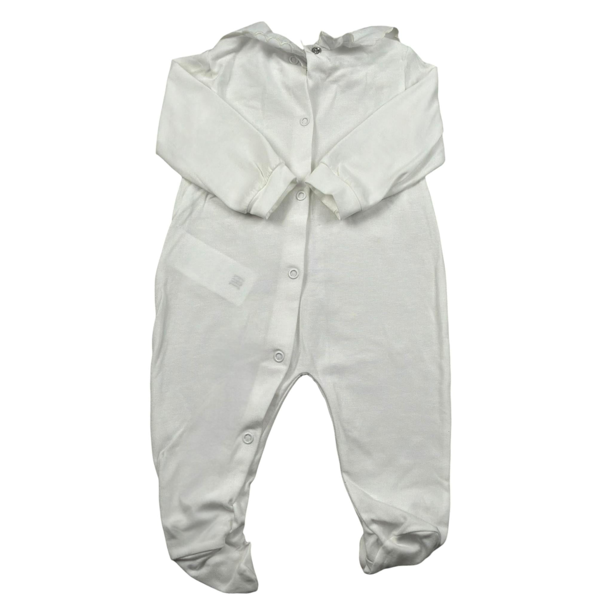 Le Bebe Tutina Manica Lunga Tinta Unita per Neonata LBG5761 BIANCO LE BEBE 