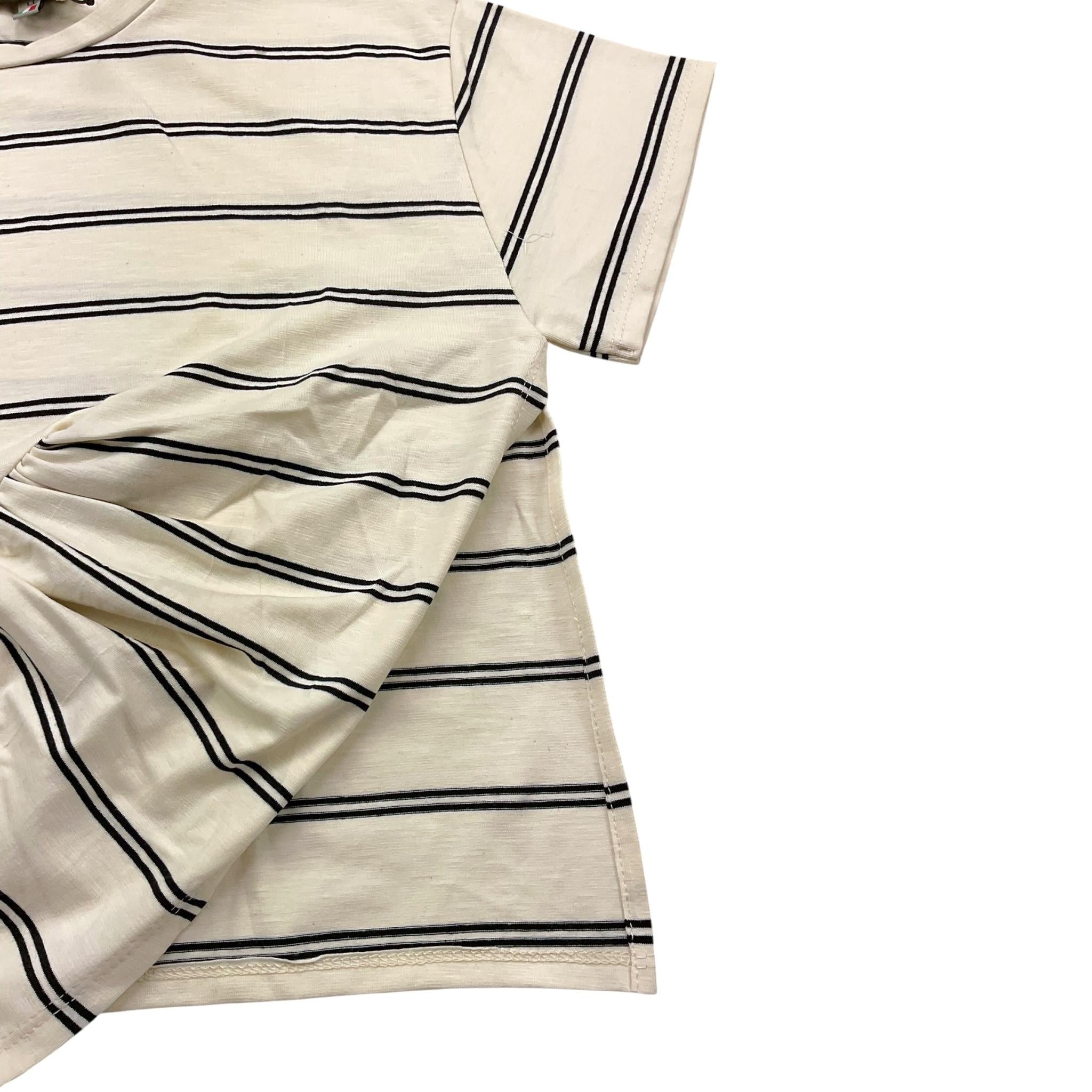 Dixie T-Shirt Tinta Unita con Fantasia A Righe per Bambina MB46031G74 PANNA DIXIE 