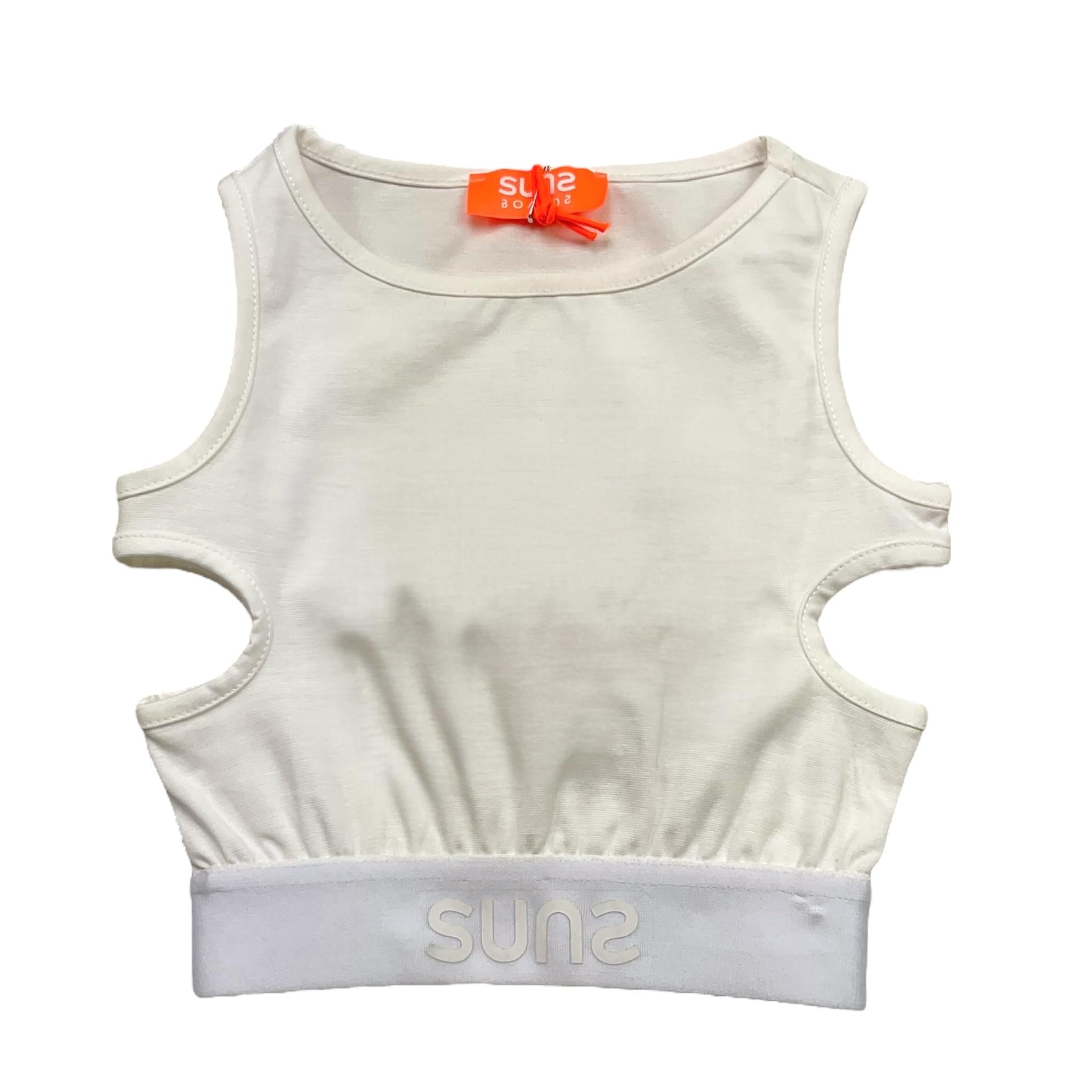 Suns  Top Tinta Unita con Elastico per Bambina CNS5102D BIANCO SUNS 