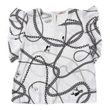 Liu Jo Camicia Mezza Manica Tinta Unita Con Stampe In Contrasto Bianco Per Bambina