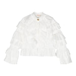 ELISABETTA FRANCHI camicia tinta unita con balze Bianco per Bambina EFCA208 BIANCO ELISABETTA FRANCHI 