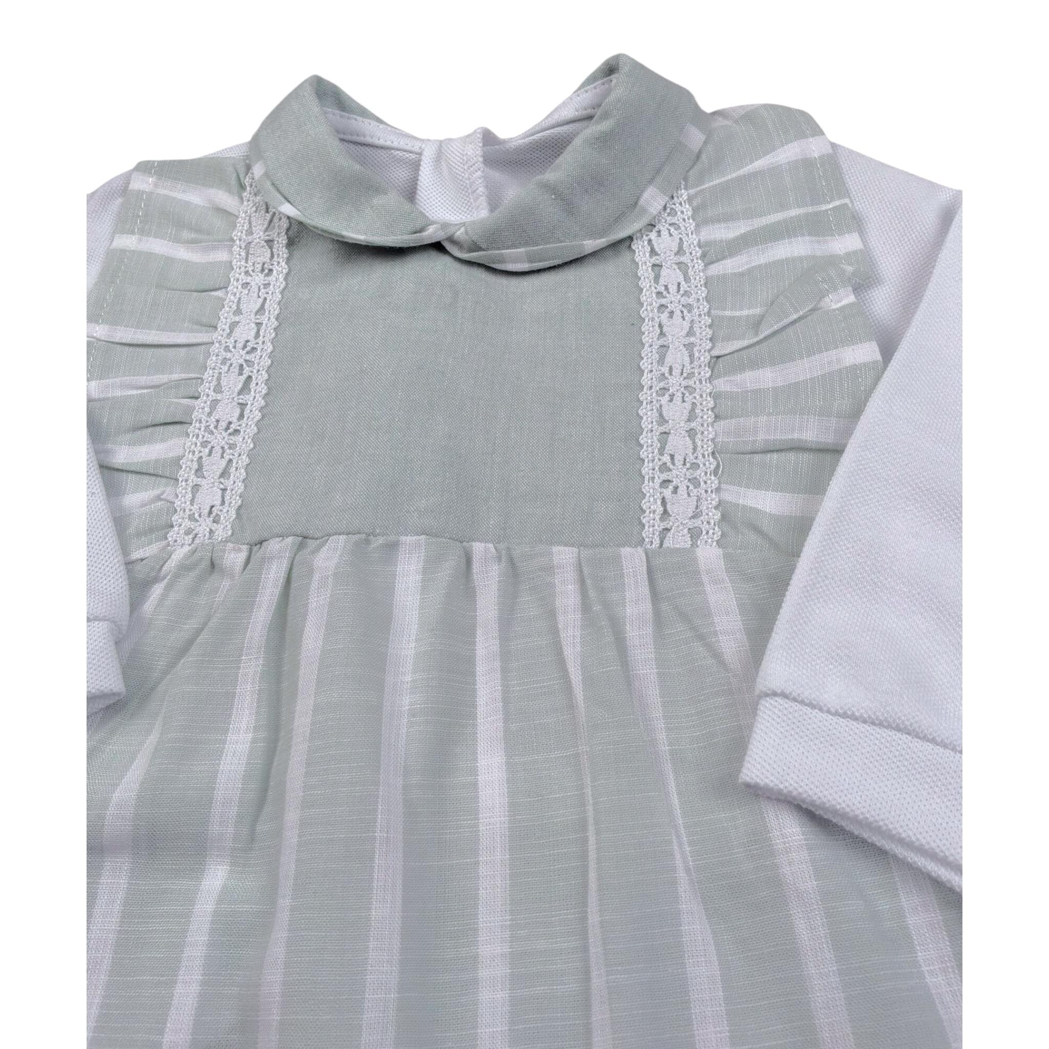 Babyvip Tutina Bicolore con Fantasia A Righe per Neonata T2859 BIANCO/VERDE BABYVIP 