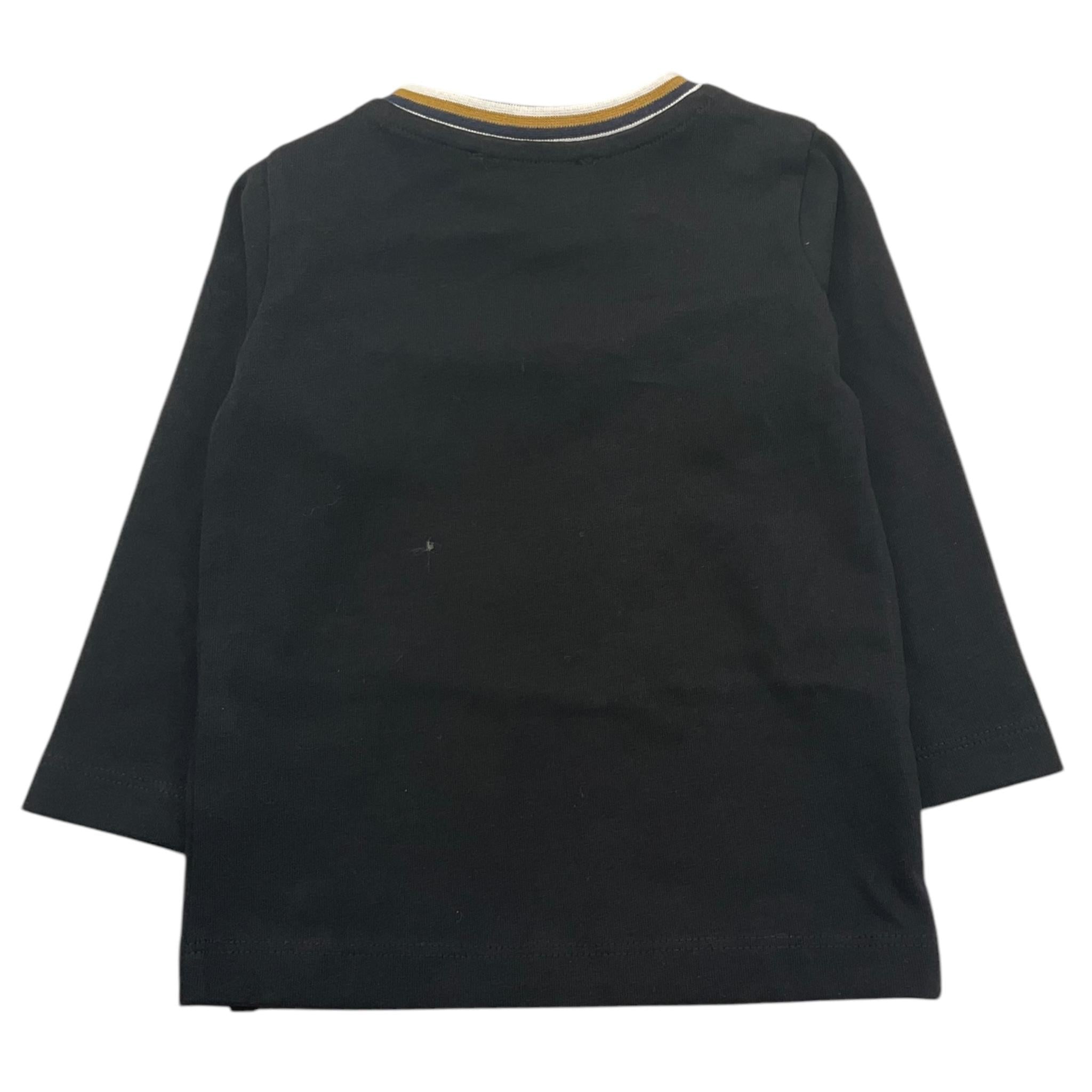 TRUSSARDI shirt girocollo tinta unita con stampa in contrasto Nero per Neonato TIA25071TS NERO TRUSSARDI 