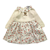 MOSCHINO abito tinta unita con fantasia fiori Panna per Neonata MDV0CZ PANNA MOSCHINO 
