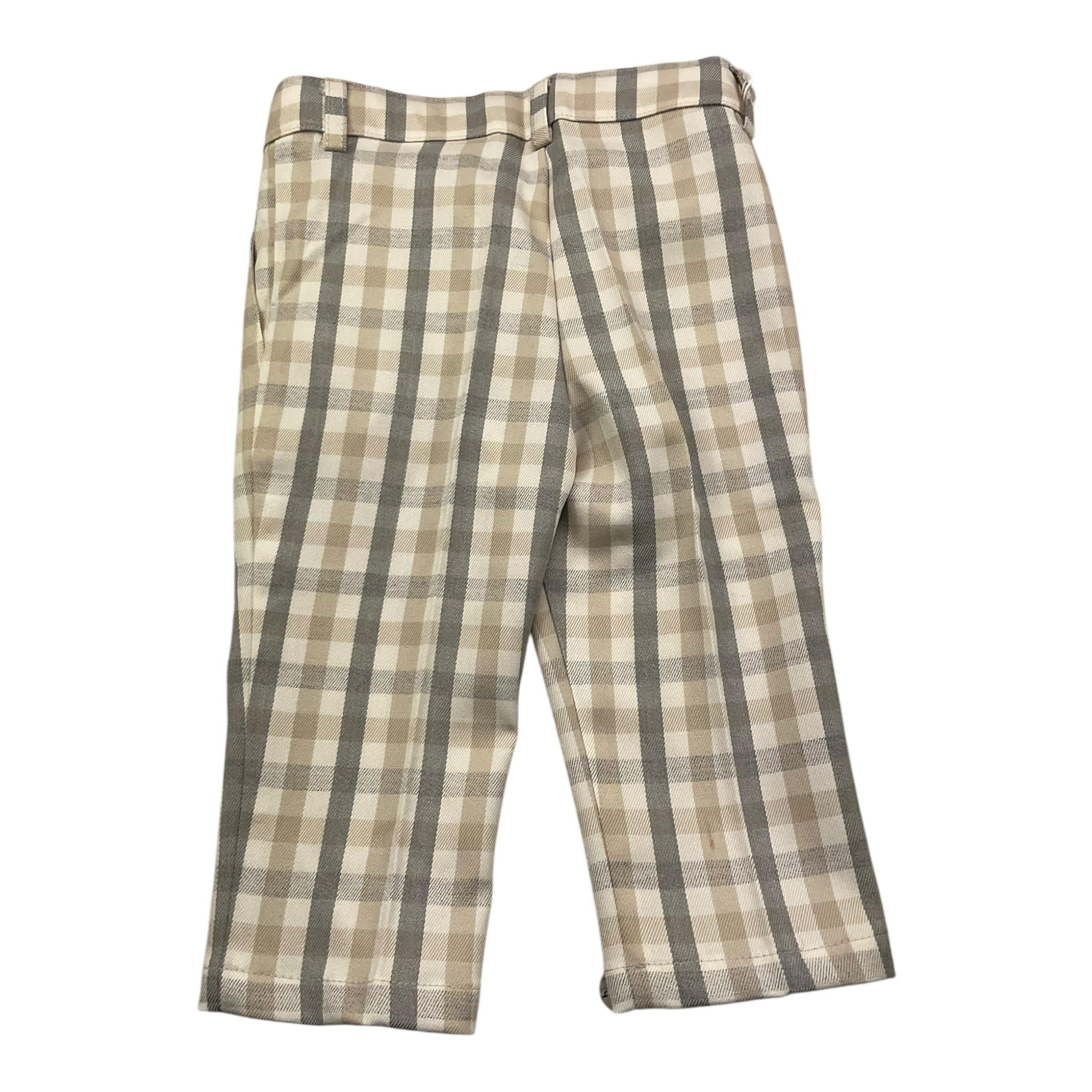 AMBARABA' pantalone fantasia quadretti con girovita regolabile Panna per Neonato FM38052 PANNA AMBARABA' 