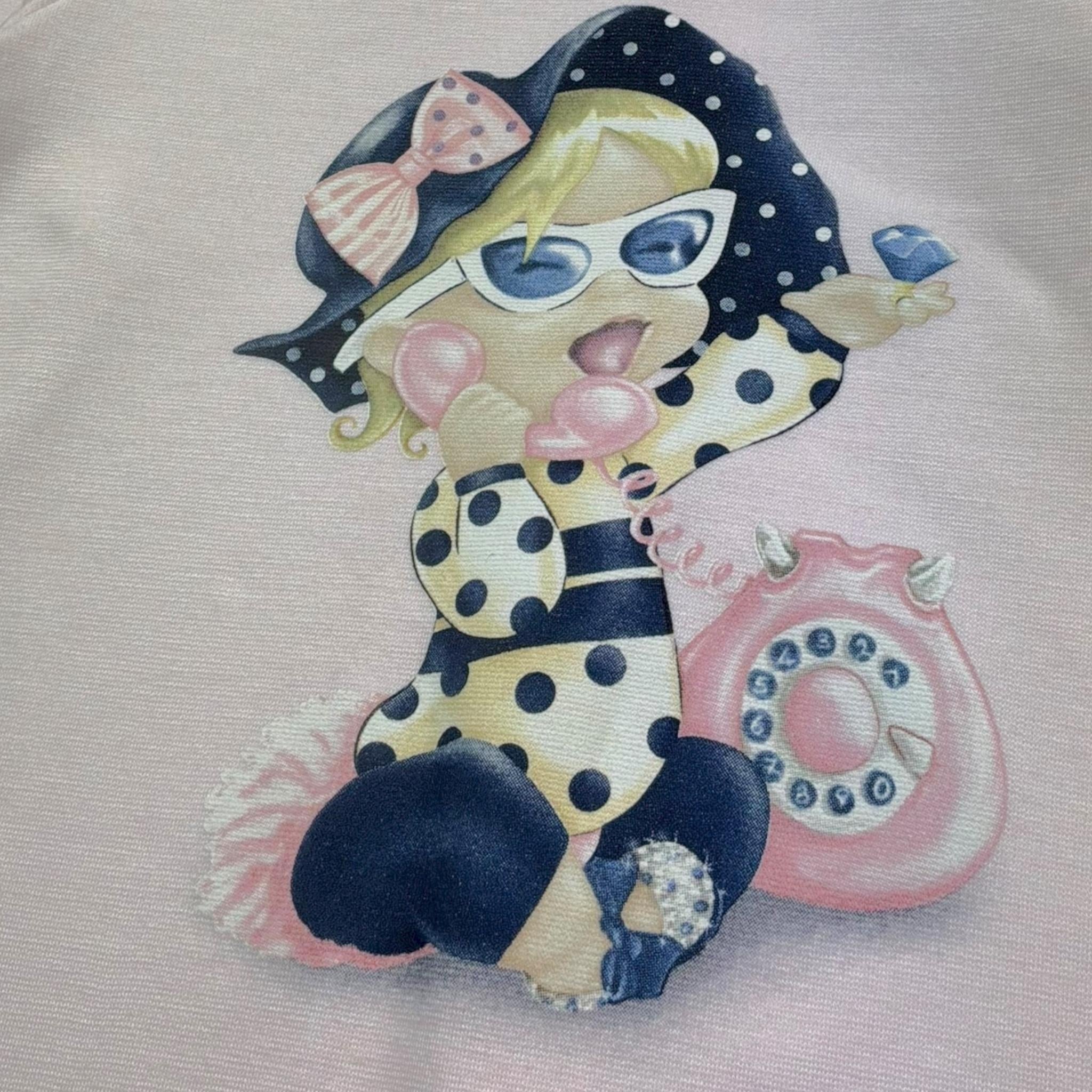 Monnalisa Abito Manica Lunga Tinta Unita con Stampa per Bambina 316918 ROSA MONNALISA 