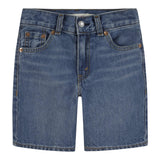 Levi'S Bermuda In Denim Tinta Unita con Girovita Regolabile per Bambino 9EK844 AZZURRO LEVI'S 