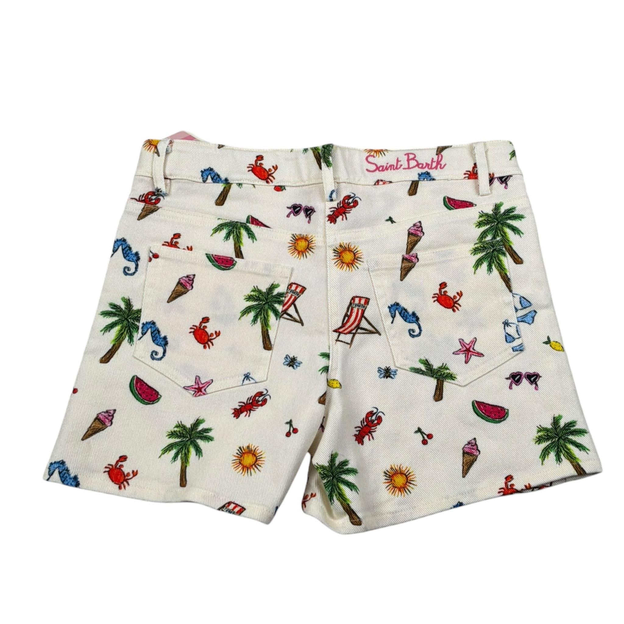 Saint Barth Short Tinta Unita con Stampe  per Bambina CANCUNJR BEIGE SAINT BARTH 