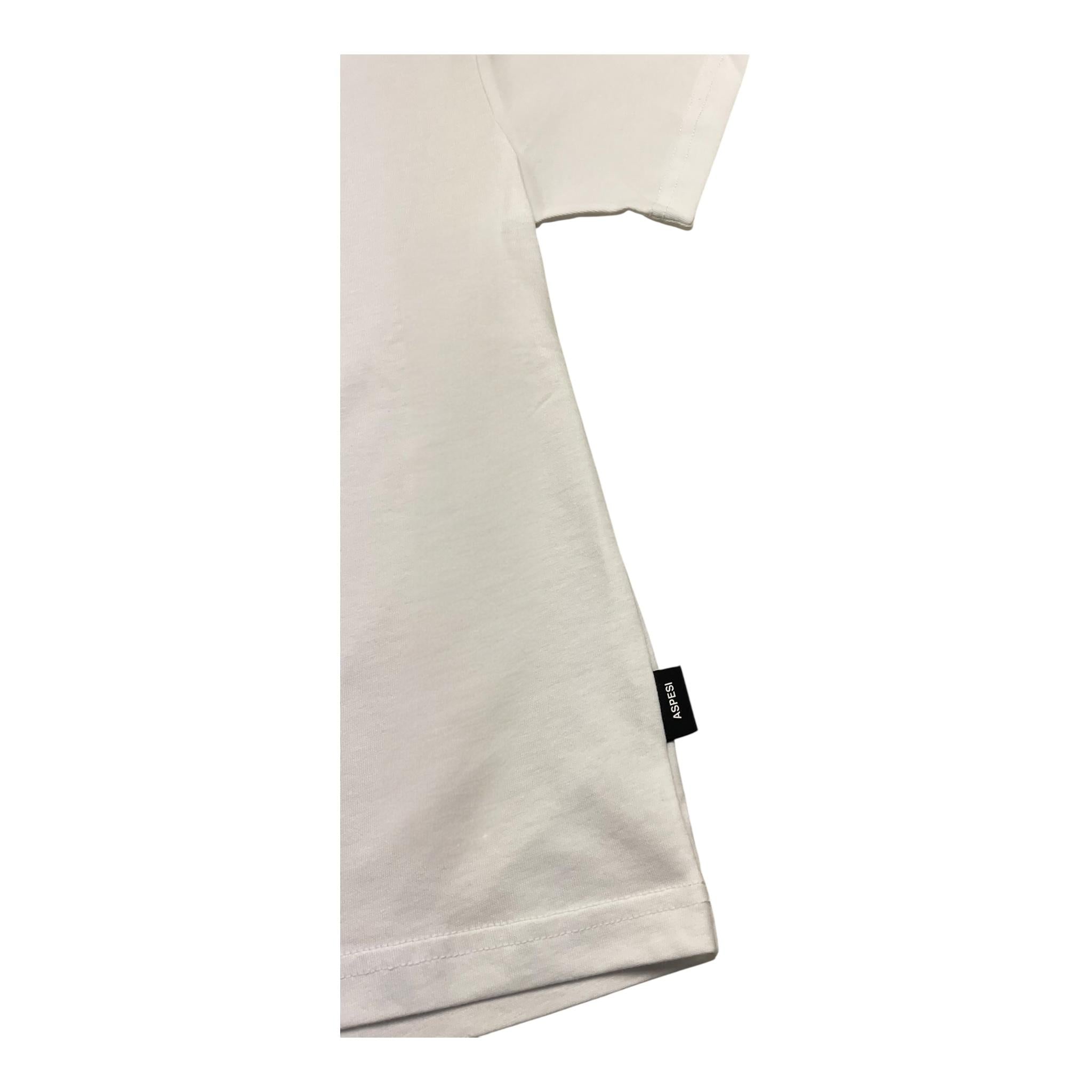 Aspesi T-Shirt Girocollo Tinta Unita con Stampa per Bambino S25022TSM0122 BIANCO ASPESI 