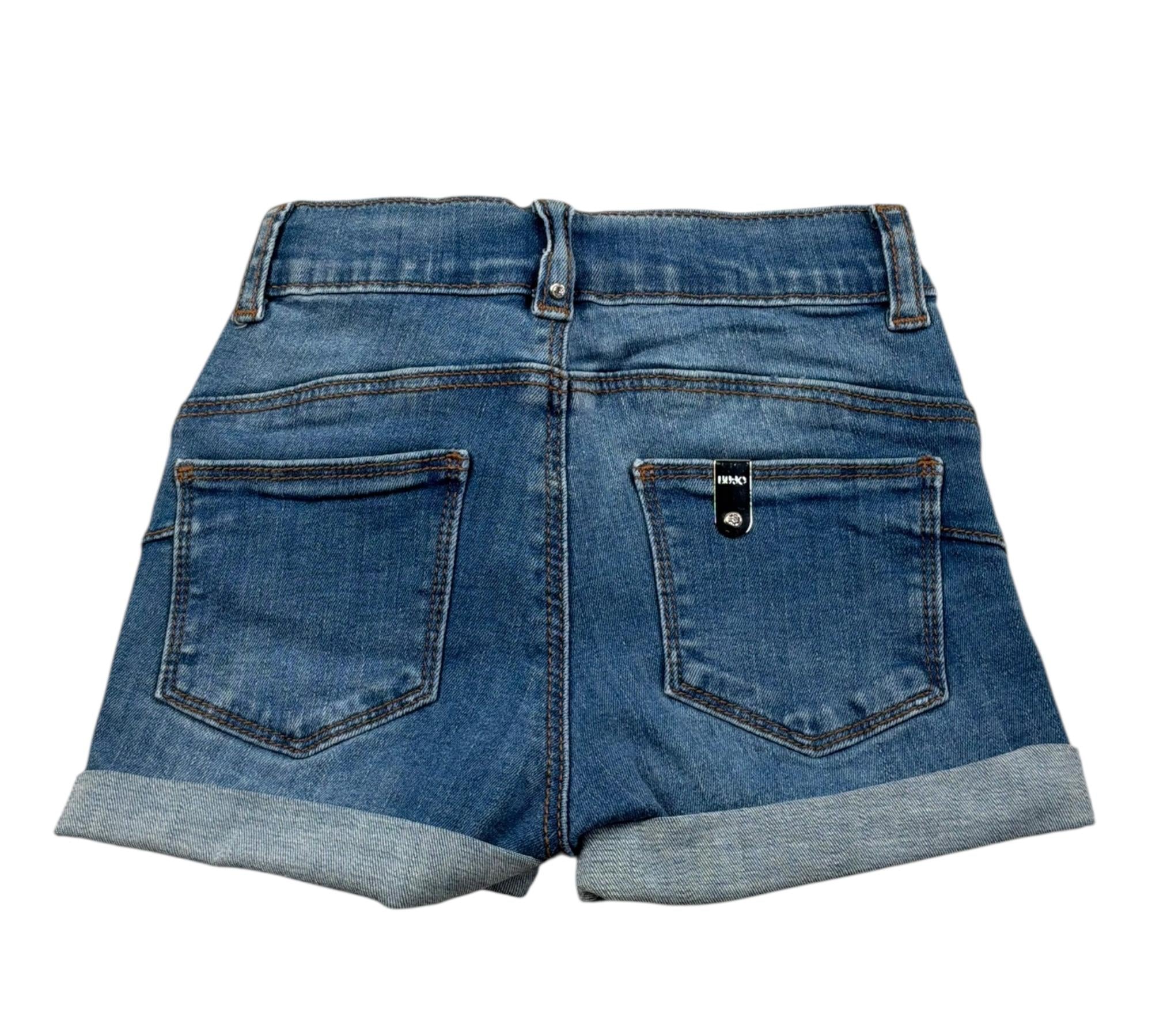 Liu Jo Short Tinta Unita In Denim per Bambina JA5068 BLU LIU JO 