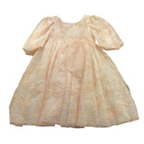 La Stupenderia Abito Cerimonia Tinta Unita con Ricami per Bambina CJAB74 BIANCO LA STUPENDERIA 