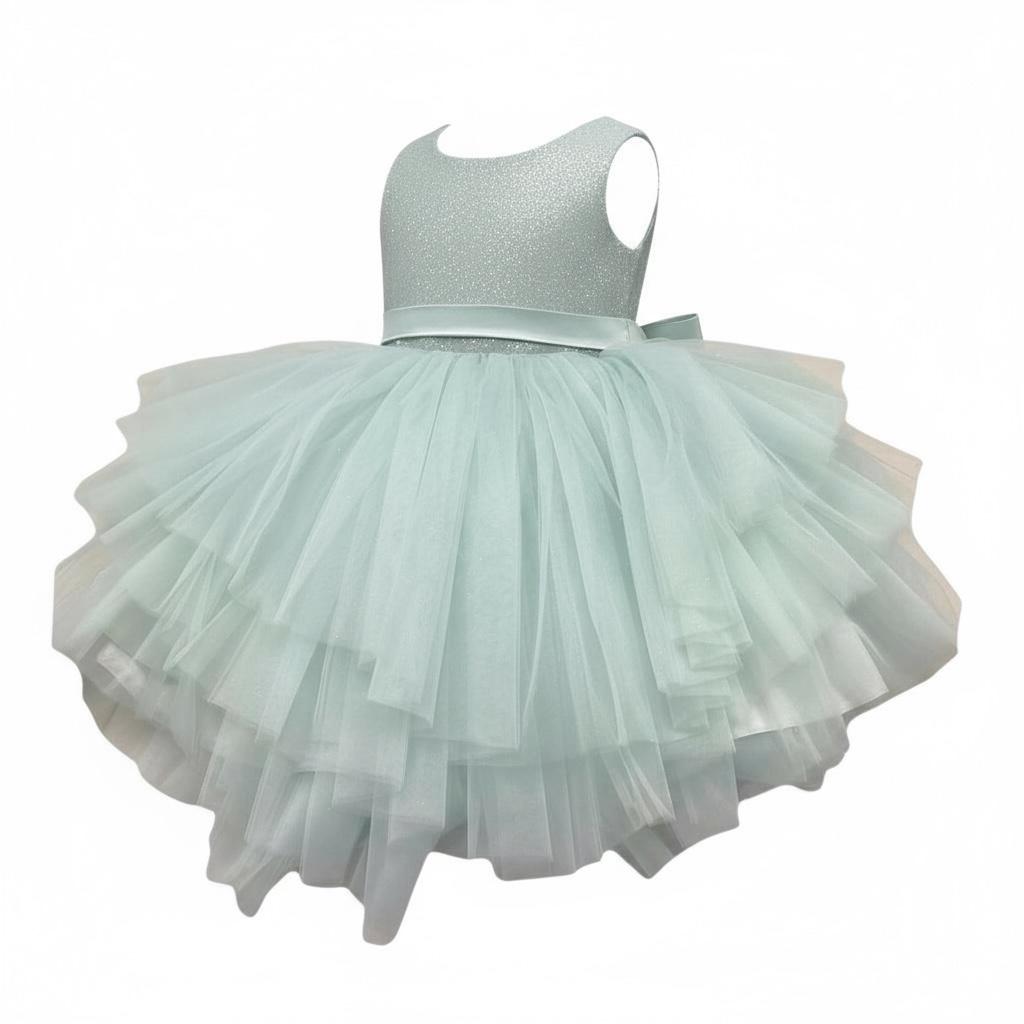 Isabel Couture Abito Cerimonia Giromanica con Brillantini per Bambina 25C432B VERDE ISABEL COUTURE 