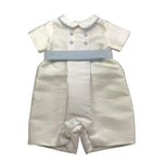 La Stupenderia Pagliaccetto Tinta Unita con Fantasia A Righe per Neonato CBPG53 BIANCO LA STUPENDERIA 