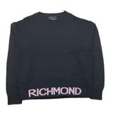 JOHN RICHMOND maglia girocollo tinta unita con logo Nero per Bambina RGA25193MA NERO JOHN RICHMOND 