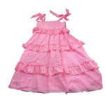 A' La Page Abito Tinta Unita con Ricami per Bambina 25SAGDRE00014 ROSA A' LA PAGE 