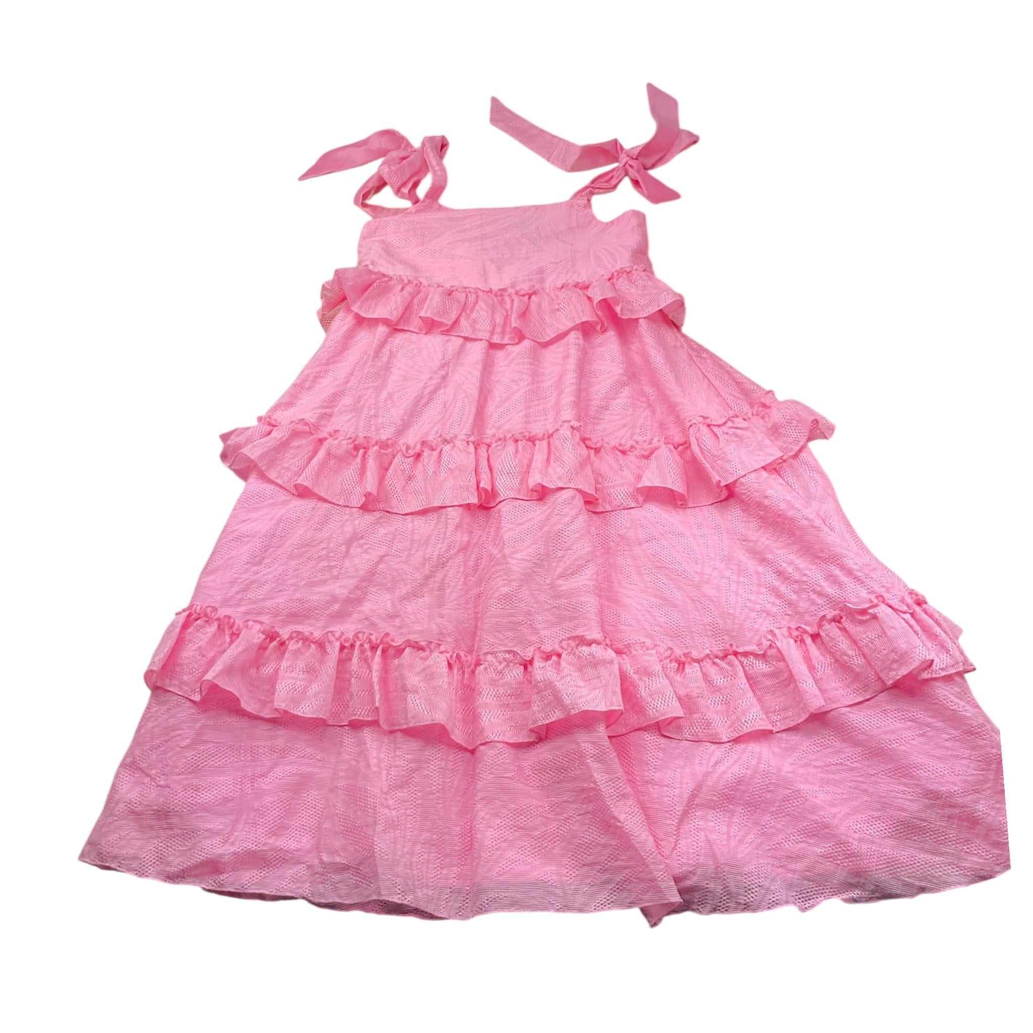 A' La Page Abito Tinta Unita con Ricami per Bambina 25SAGDRE00014 ROSA A' LA PAGE 