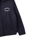 Kenzo Felpa con Zip E Cappuccio Tinta Unita con Logo per Bambino K61190 BLU KENZO 