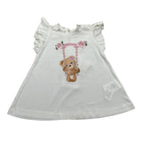 Monnalisa T-Shirt Girocollo tinta unita con Stampa Bianco per Neonata 39A609 BIANCO MONNALISA 