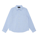 Emporio Armani Camicia Tinta Unita con Manica Lunga E Microfantasia per Bambino 3D4CJD AZZURRO EMPORIO ARMANI 