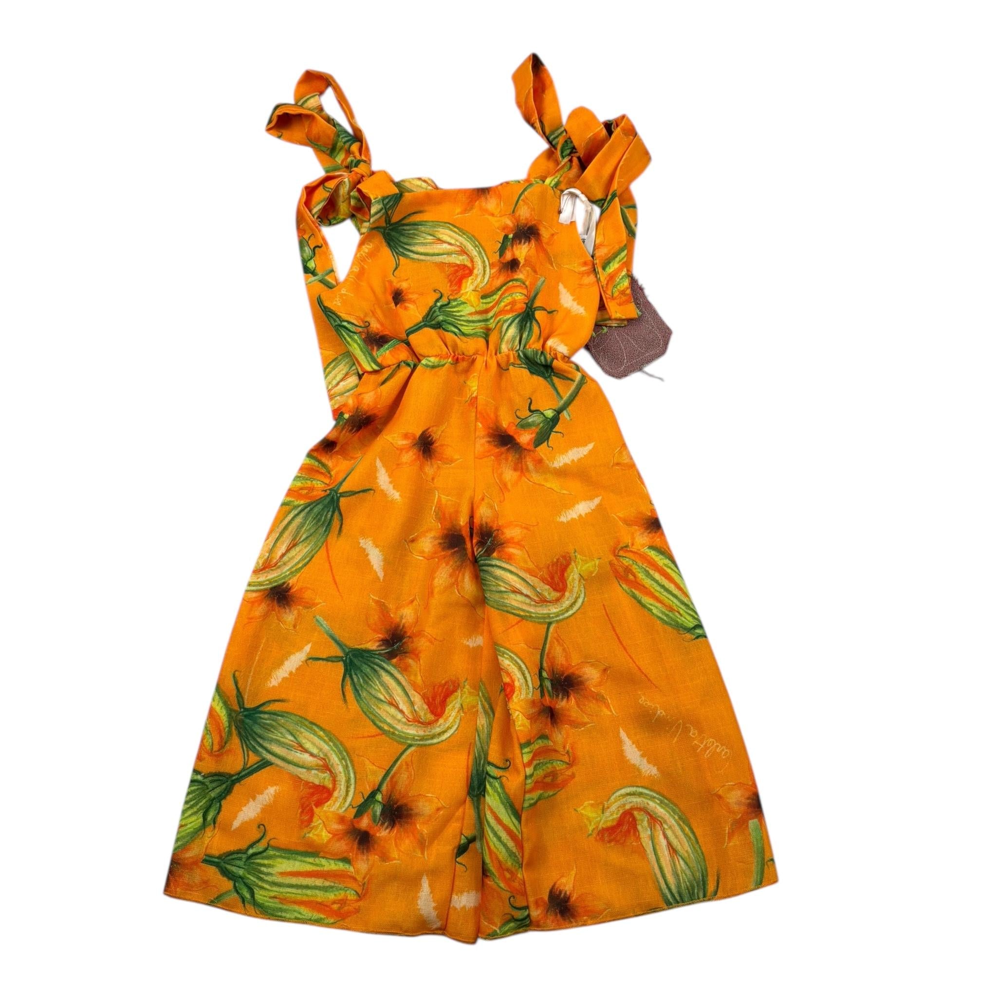 Carlotta Vindice Tuta Tinta Unita con Fantasia Fiori per Neonata PBS2N ARANCIONE CARLOTTA VINDICE 