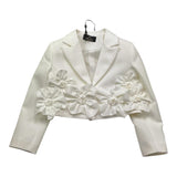 Fun & Fun Giacca Tinta Unita con Applicazioni per Bambina FNCBJS00989 BIANCO FUN & FUN 