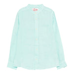 Saint Barth Camicia Tinta Unita con Collo Coreano per Bambino PAT0001 AZZURRO SAINT BARTH 