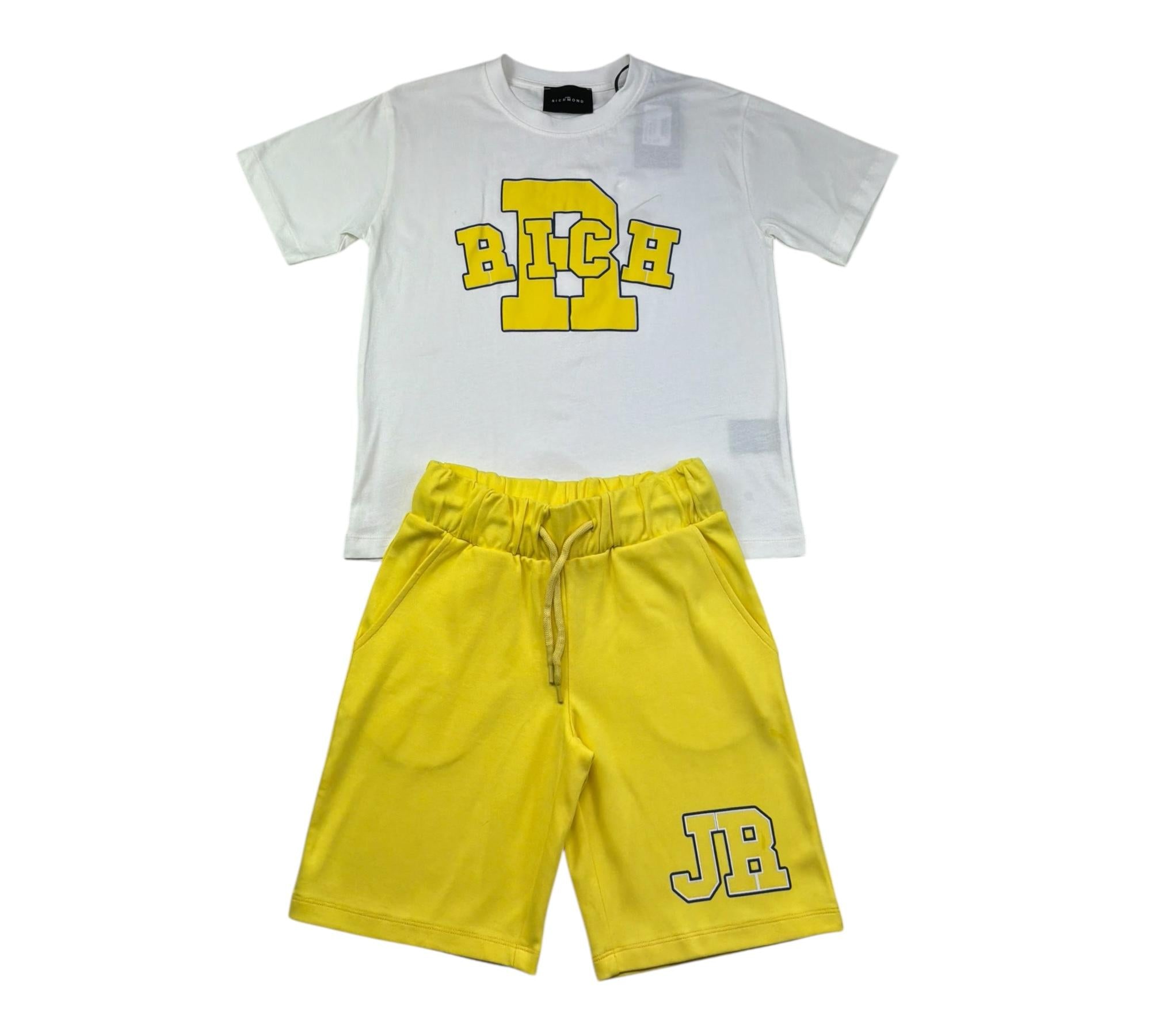 John Richmond Completo 2 Pezzi T-Shirt-Bermuda Bicolore per Bambino RBP26019CJ BIANCO/GIALLO JOHN RICHMOND 