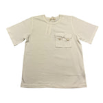 Zhoe & Tobiah T-Shirt Girocollo Tinta Unita con Taschino per Bambino BSE12M PANNA ZHOE & TOBIAH 