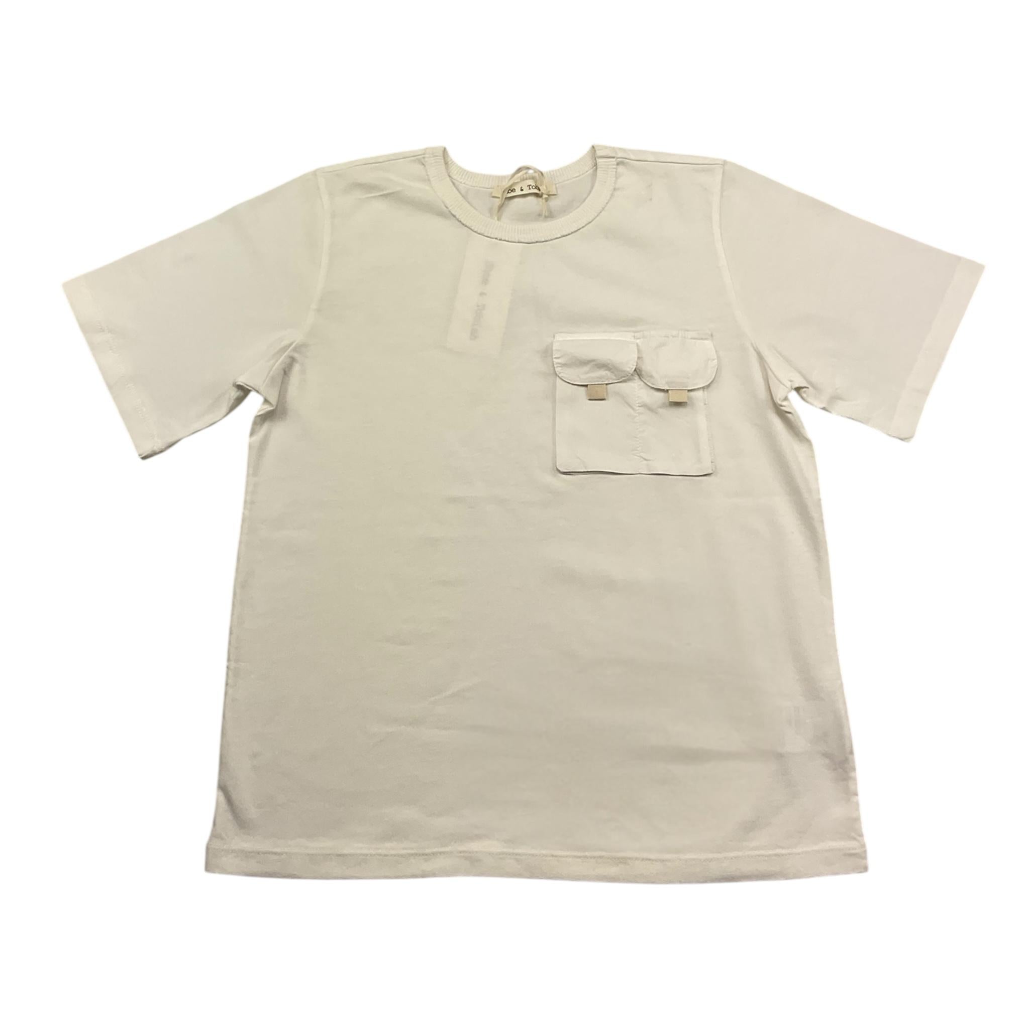 Zhoe & Tobiah T-Shirt Girocollo Tinta Unita con Taschino per Bambino BSE12M PANNA ZHOE & TOBIAH 