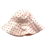 Zhoe & Tobiah Cappello Modello Pescatore Tinta Unita Con Pois Rosa Per Bambina
