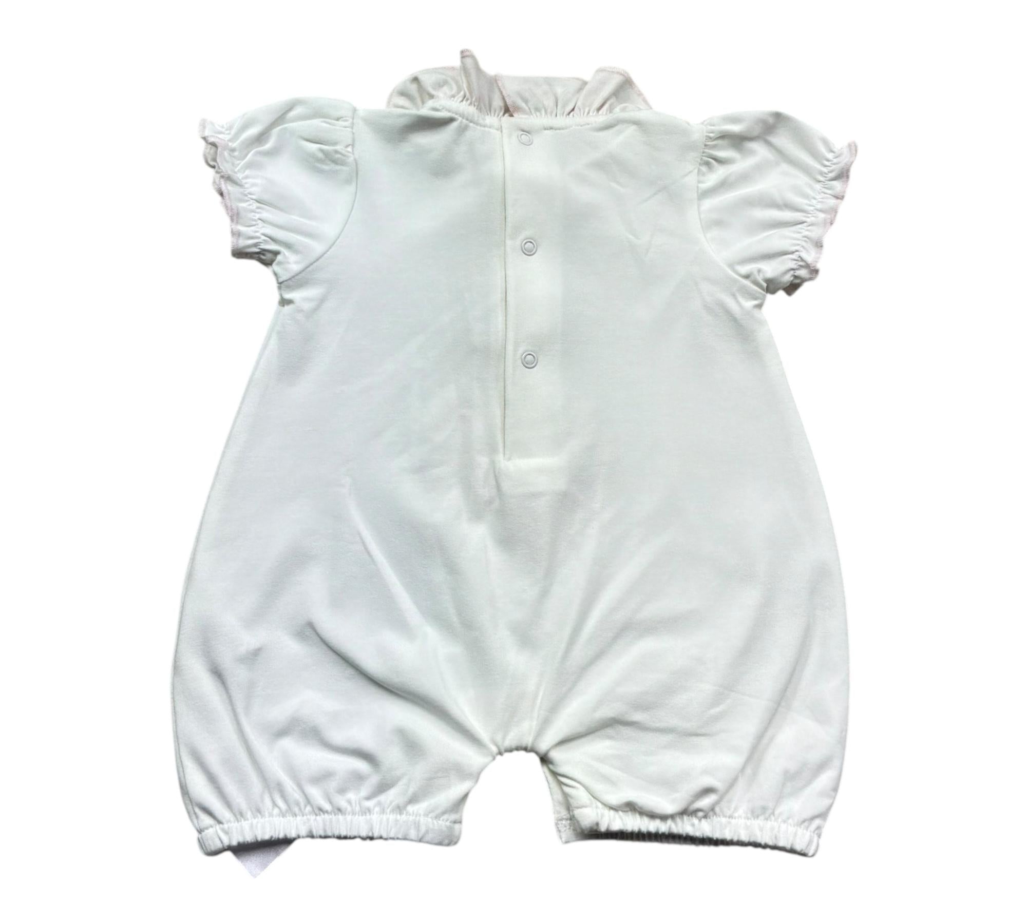 Le Bebe Pagliaccetto Mezza Manica Tinta Unita per Neonata LBG6289 BIANCO LE BEBE 