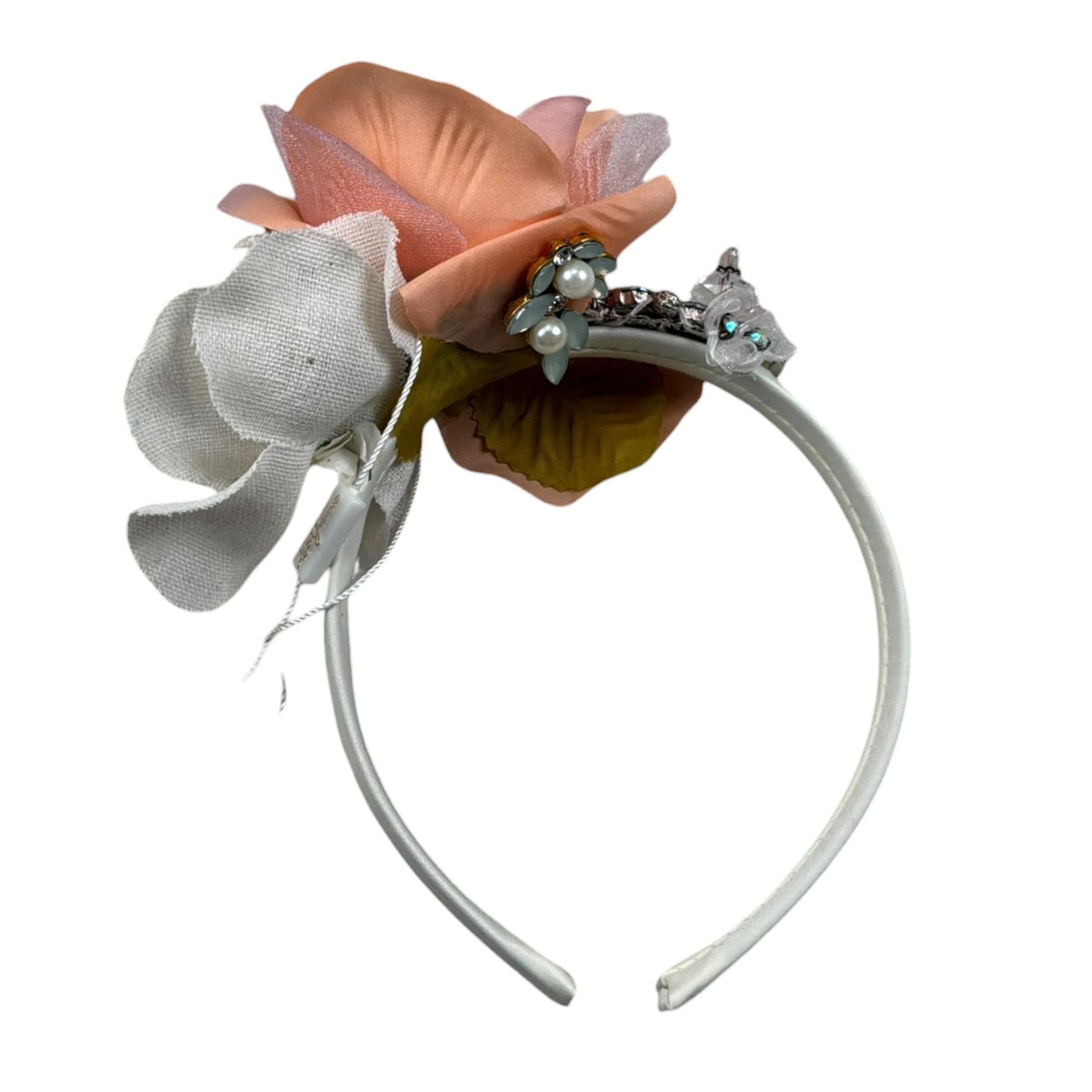 Les Gamins Cerchietto Tinta Unita con Applicazioni per Bambina 815611 BIANCO LES GAMINS 