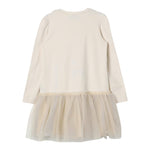 MONNALISA abito manica lunga tinta unita con stampa in contrasto Panna per Bambina 11D906 PANNA MONNALISA 