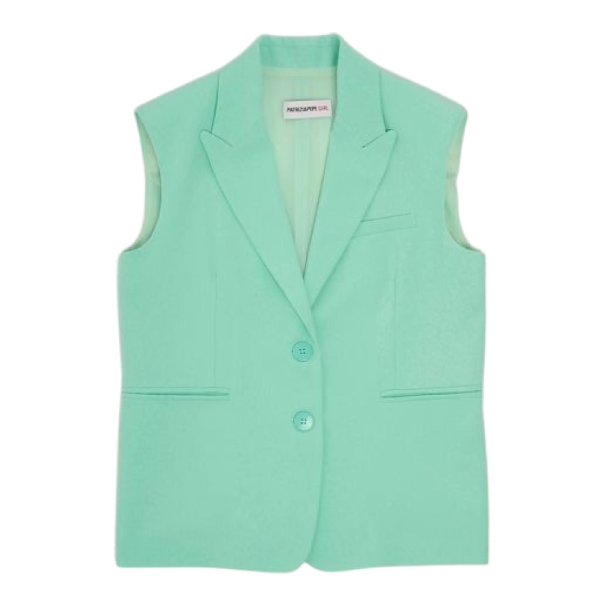 Patrizia Pepe Gilet Tinta Unita con Bottoni per Bambina 7S0278 VERDE ACQUA PATRIZIA PEPE 