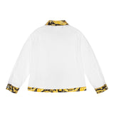 Versace Camicia Manica Lunga Con Profili In Contrasto Bianco Per Bambino