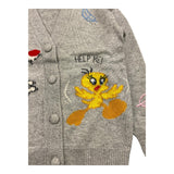 SAINT BARTH cardigan tinta unita con stampa Grigio per Bambina SYLVESTER GRIGIO SAINT BARTH 
