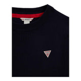 Guess Maglia Girocollo Tinta Unita con Logo per Bambino L0YR03Z2VV0 BLU GUESS 