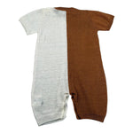 Maglifici di Verona Pagliaccetto Bicolore Mezza Manica per Neonato 045360 BIANCO/MARRONE MAGLIFICI DI VERONA 