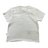 Teddy E Minou T-Shirt Girocollo Tinta Unita Con Bottoni Bianco Per Neonato
