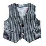 Manuel & Frank Gilet Bicolore con Fantasia A Righe per Neonato MF5119I BIANCO/BLU MANUEL & FRANK 