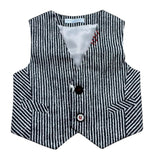 Manuel & Frank Gilet Bicolore con Fantasia A Righe per Neonato MF5119I BIANCO/BLU MANUEL & FRANK 